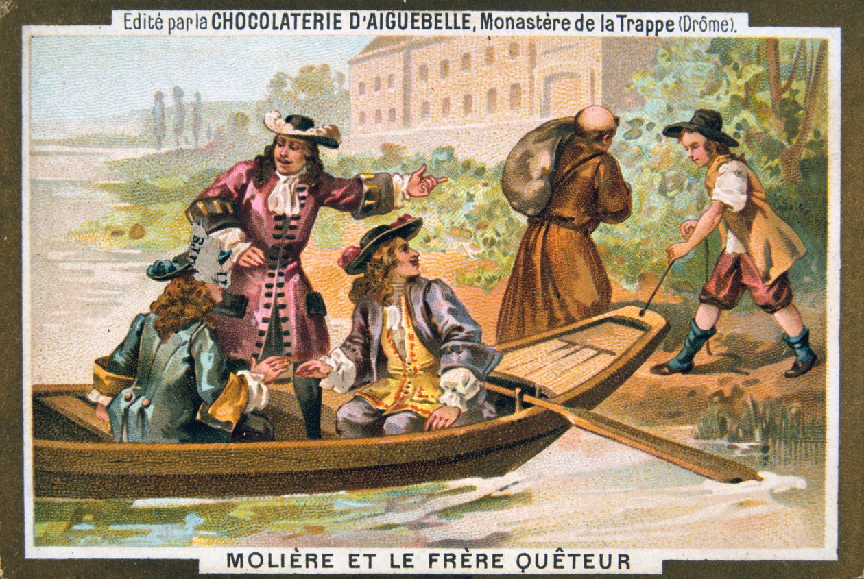 Molière and the mendicant friar, 1800-talet av Unbekannt
