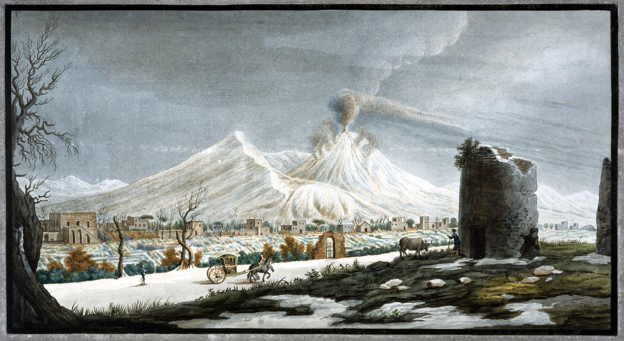 Vesuvius i utbrott, Konungariket Neapel, vintern 1767 av Unbekannt