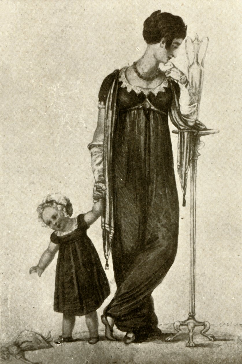 Mors och barns sorgklänning, 1809, 1937. av Unbekannt