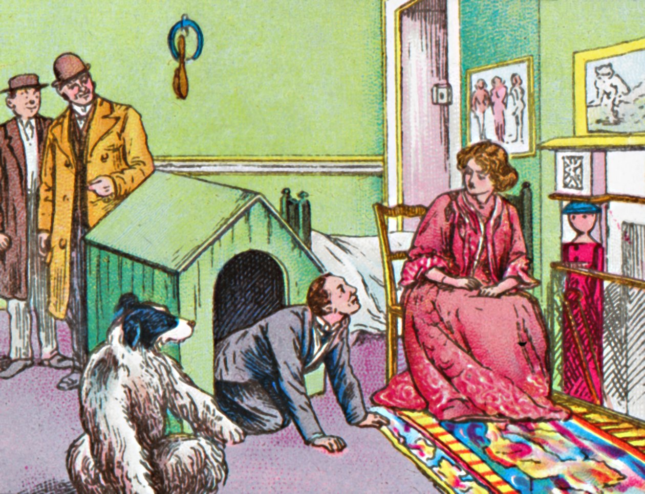 Mr Darling i kenneln, c1905 av Unbekannt