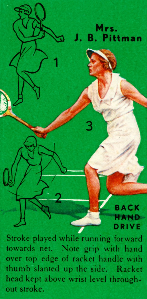 Mrs. J. B. Pittman - Backhand Drive, c1935. av Unbekannt