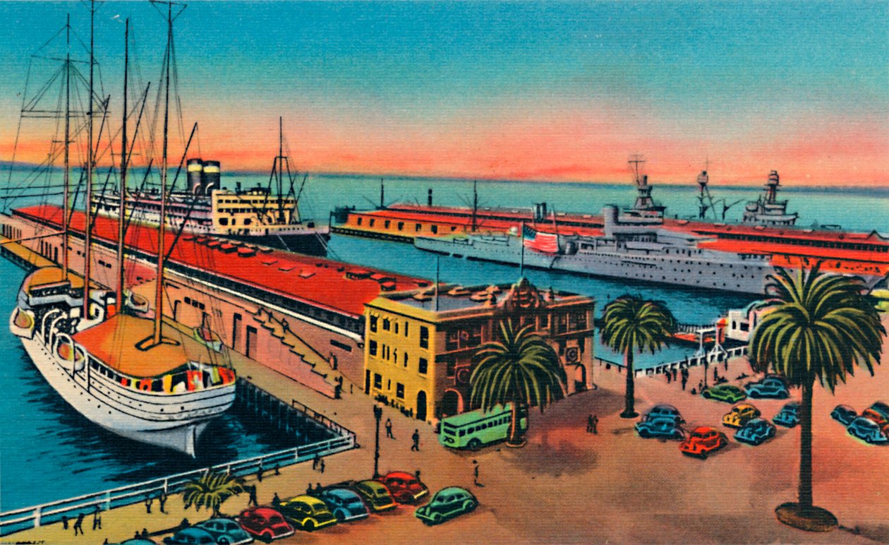 Kommunala bryggor. San Diego, Kalifornien, c1941 av Unbekannt