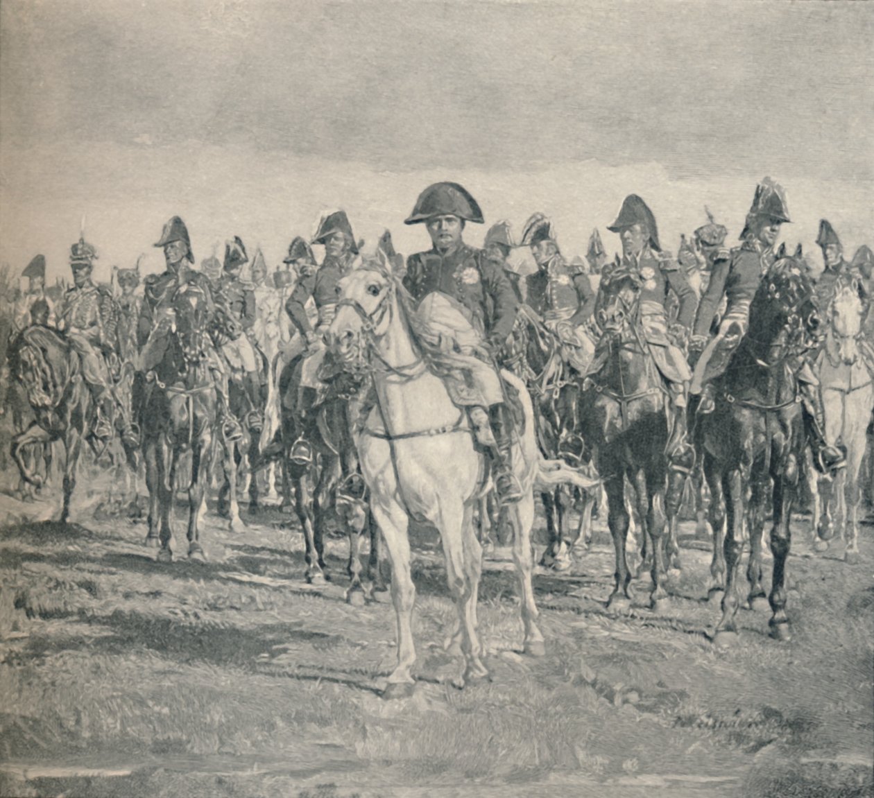 Napoleon och hans stab, 1896 av Unbekannt