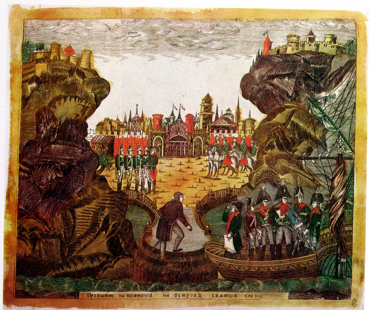 Napoleon anländer till St Helena, 1815 av Unbekannt