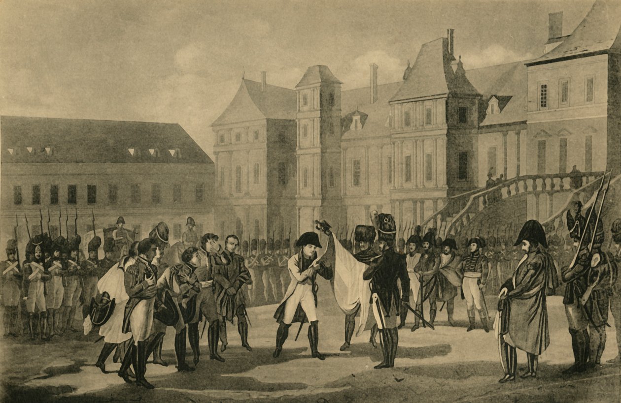 Napoleons avgång från Fontainebleau, 20 april 1814, 1921. av Unbekannt