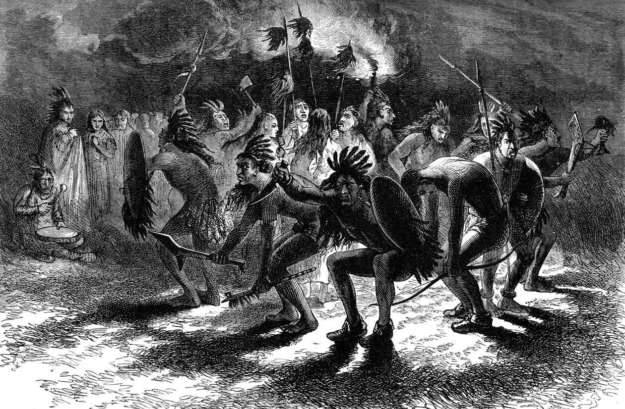 Native American skalpdans, c1600-talet c1880 av Unbekannt
