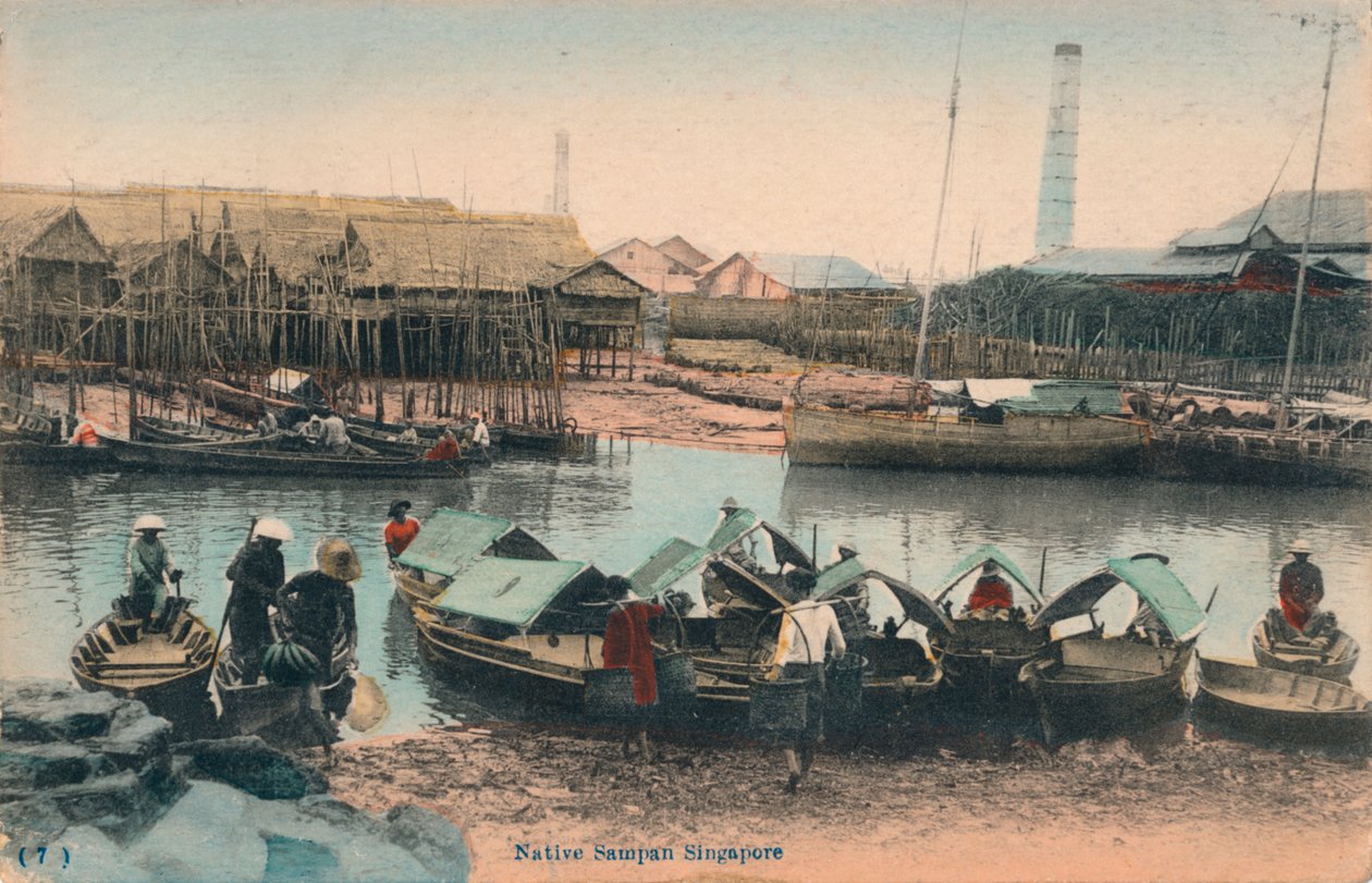 Infödd Sampan Singapore, c1910 av Unbekannt