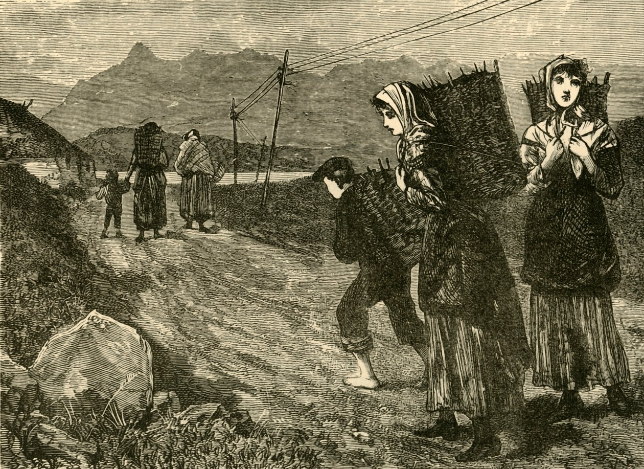 Infödda som går efter torv, 1898. av Unbekannt