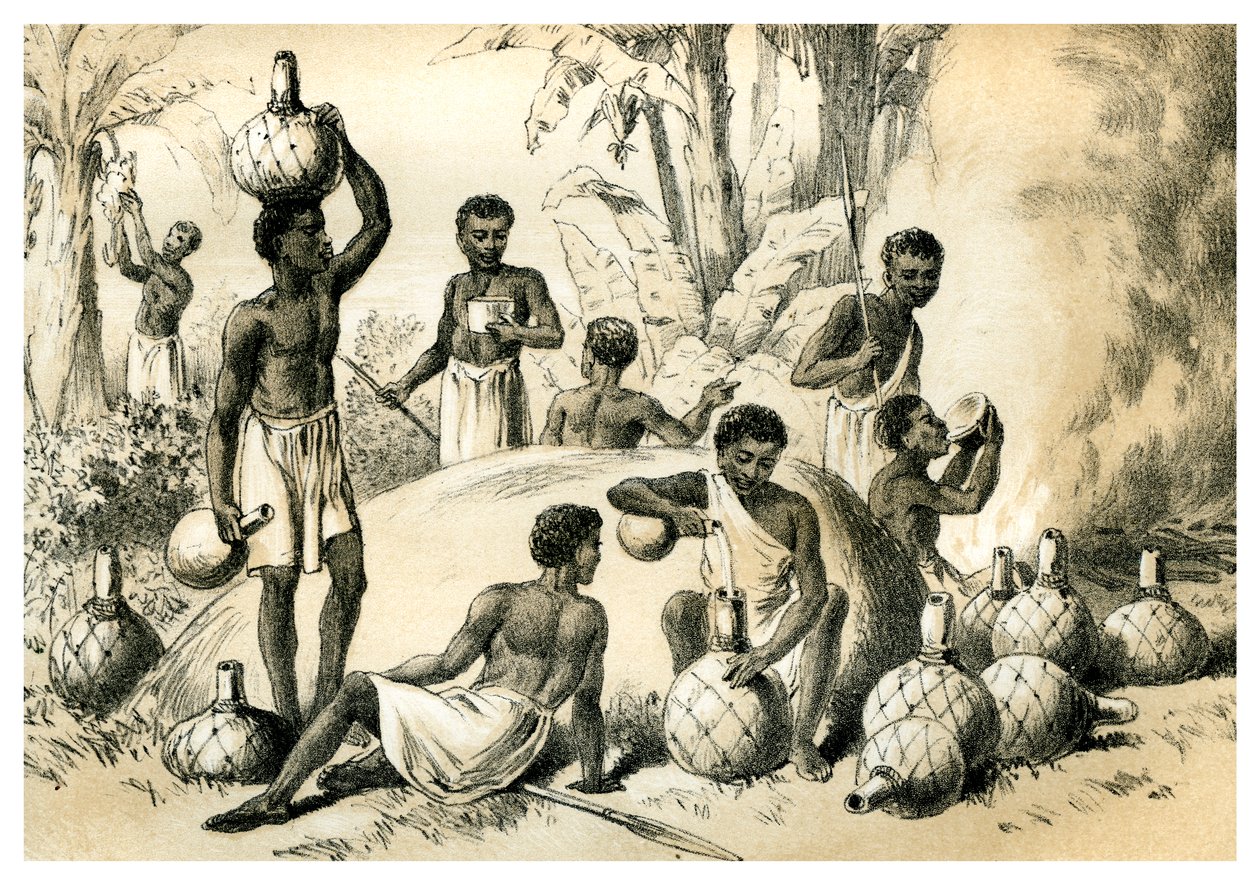 Natives Making Pombe, 1883 av Unbekannt