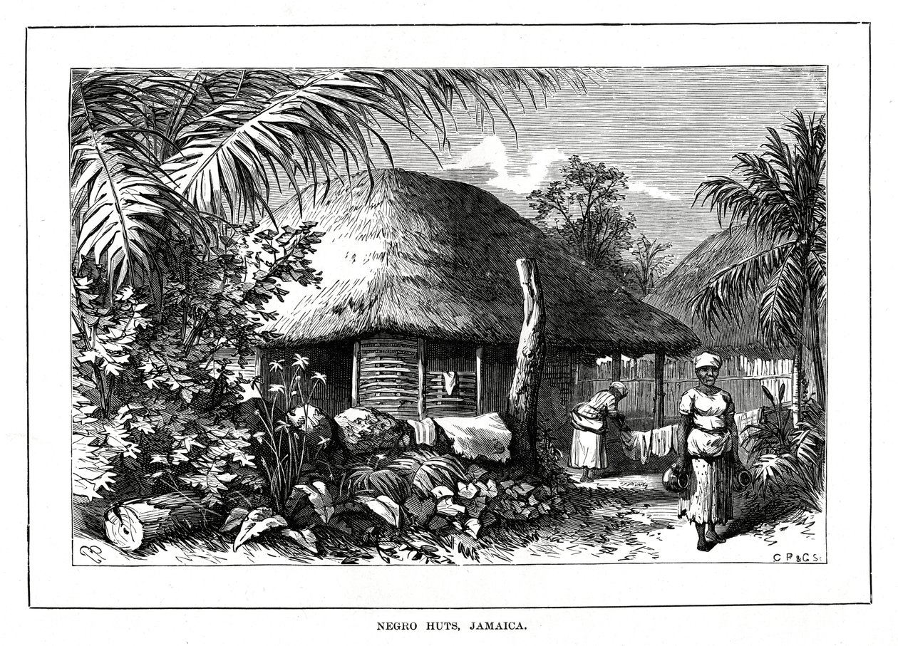 Negro Huts, Jamaica, 1800-talet av Unbekannt