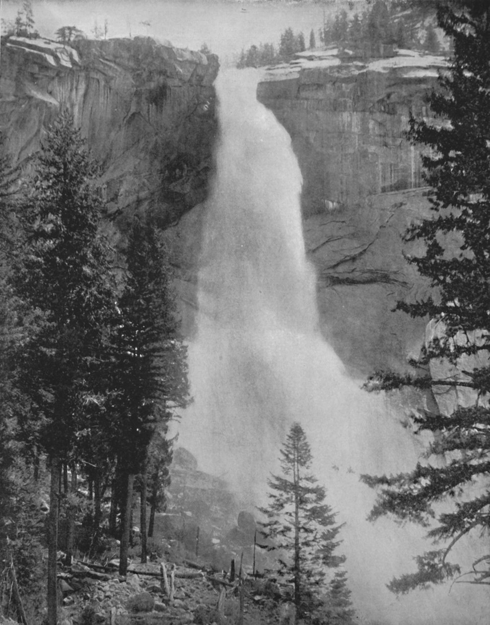 Nevada Fall i Yosemite Valley, 1800-talet av Unbekannt