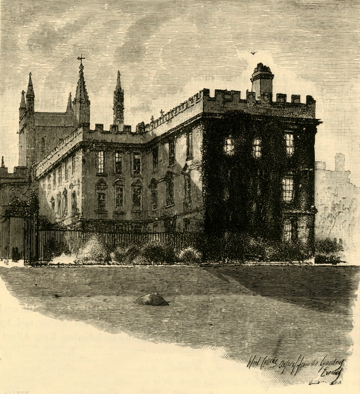 New College, från trädgårdarna, 1898. av Unbekannt