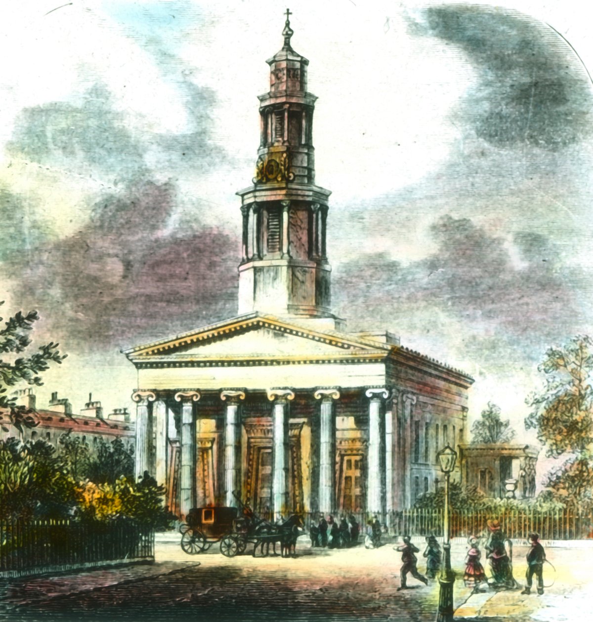 Nya St. Pancras-kyrkan, 1800-talet. av Unbekannt