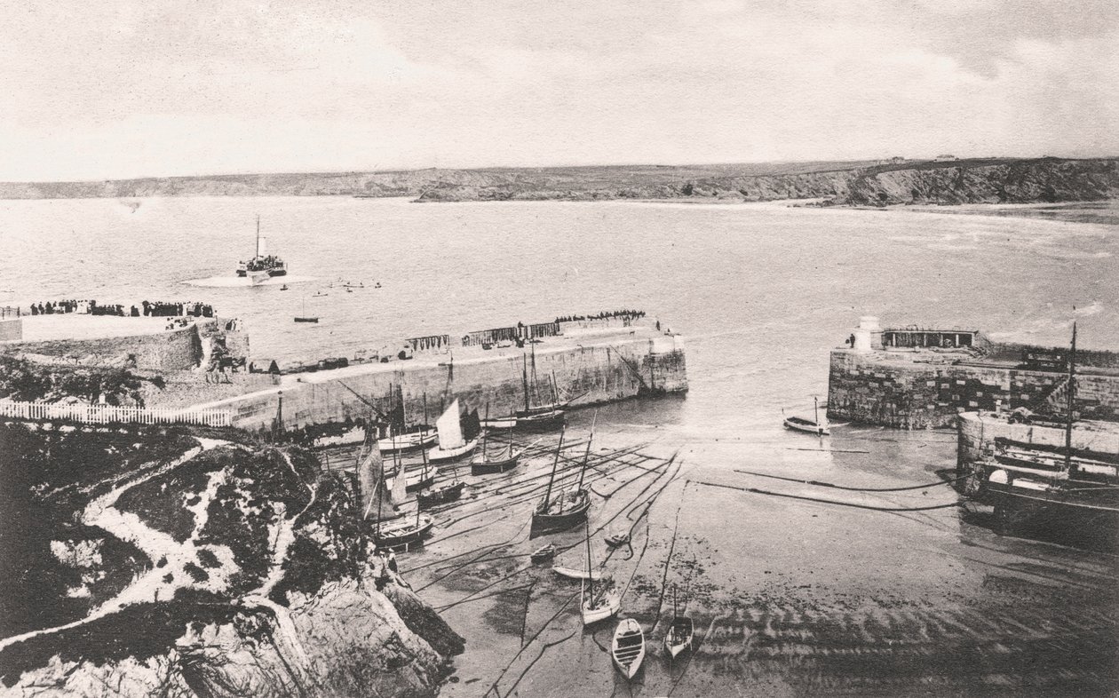 Newquay hamn, Newquay, Cornwall, 1908 av Unbekannt