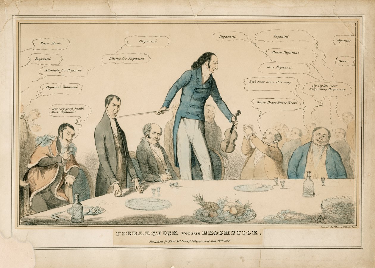 Niccolo Paganini - karikatyr av Unbekannt