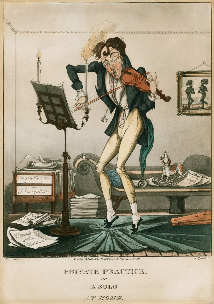 Niccolo Paganini - karikatyr av Unbekannt