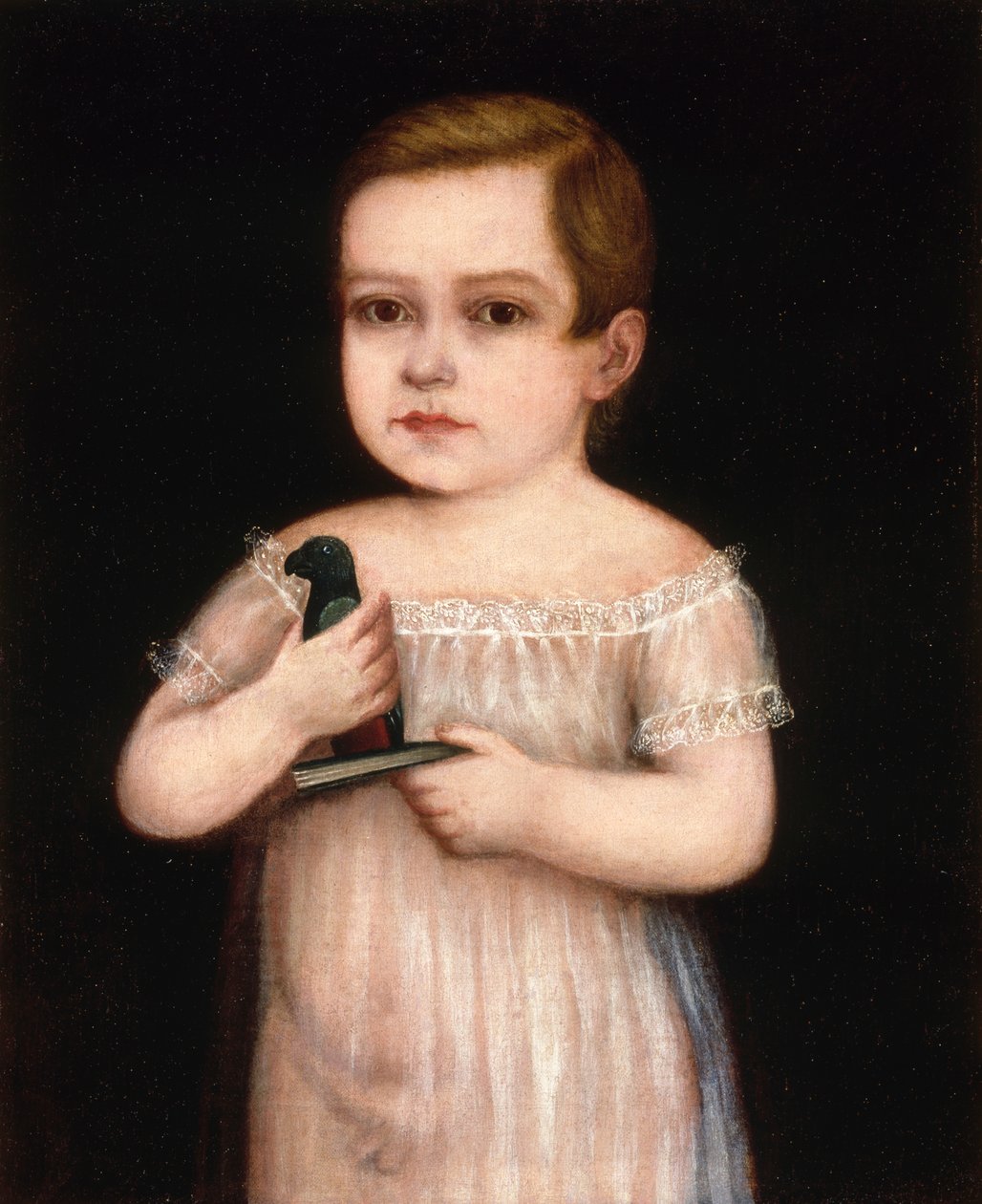 Pojke med Toy Papegoja, ca. 1830-1850. av Unbekannt