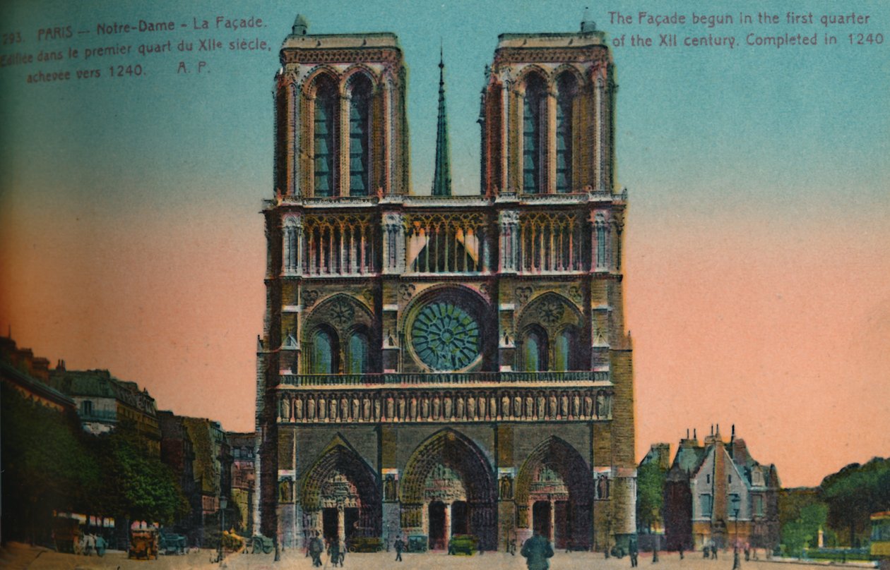 Notre Dame-katedralen, Paris, c1920 av Unbekannt
