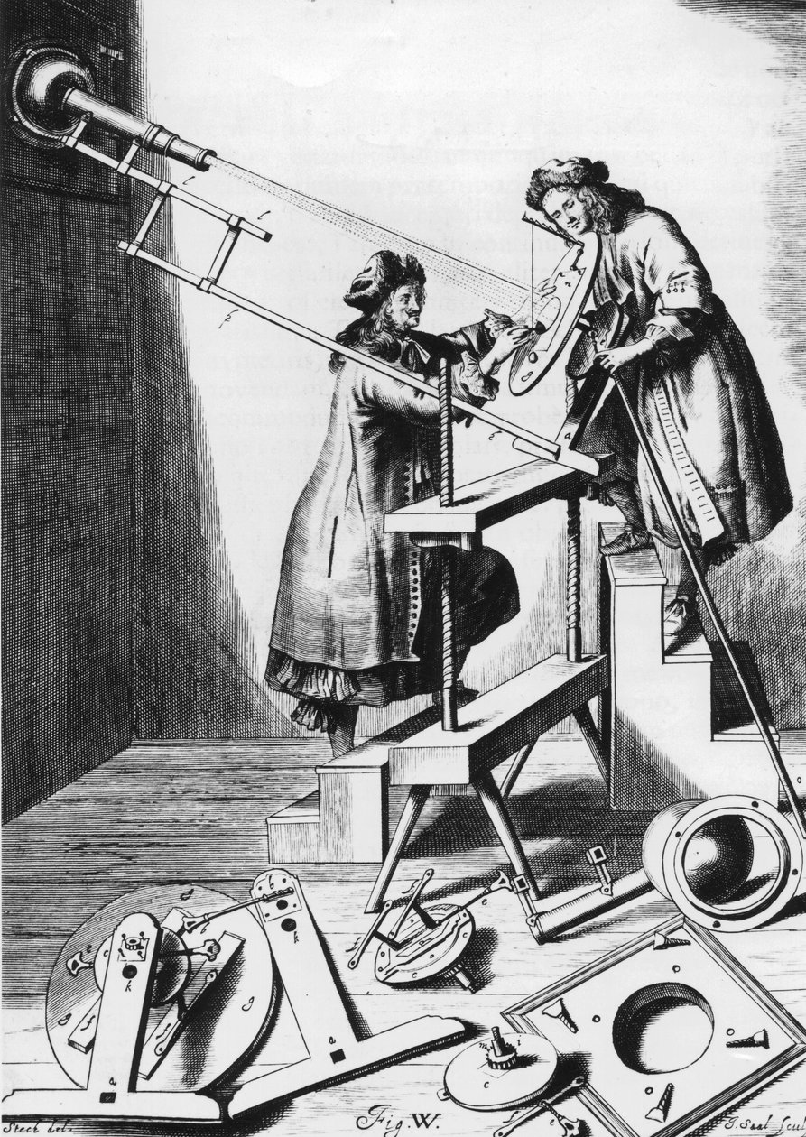 Att observera en solförmörkelse, 1673 av Unbekannt