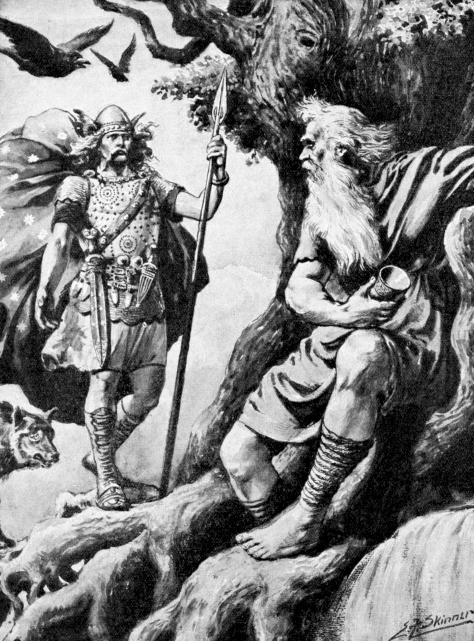 Odin Wotan, nordisk gud, 1800-talet av Unbekannt