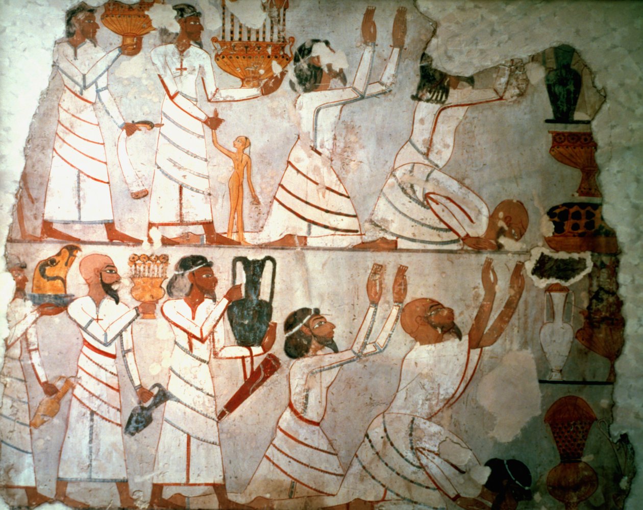 Erbjudanden Scen, väggmålning, egyptisk av Unbekannt