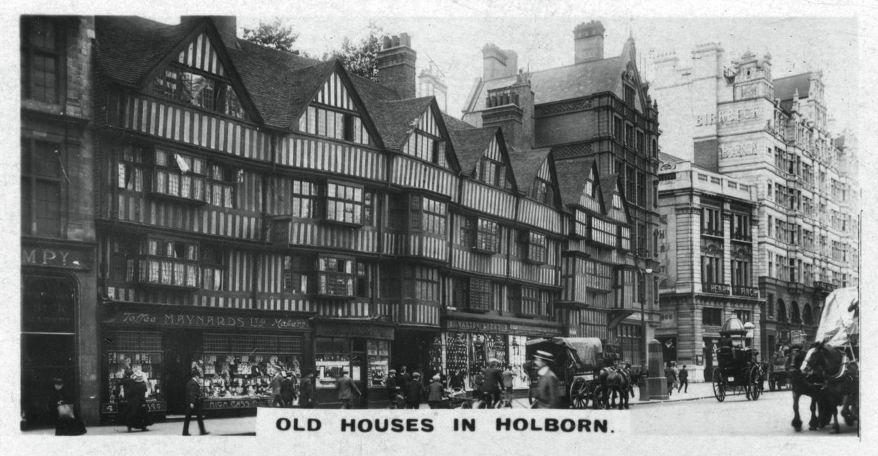 Gamla hus i Holborn, London, c1920-talet av Unbekannt