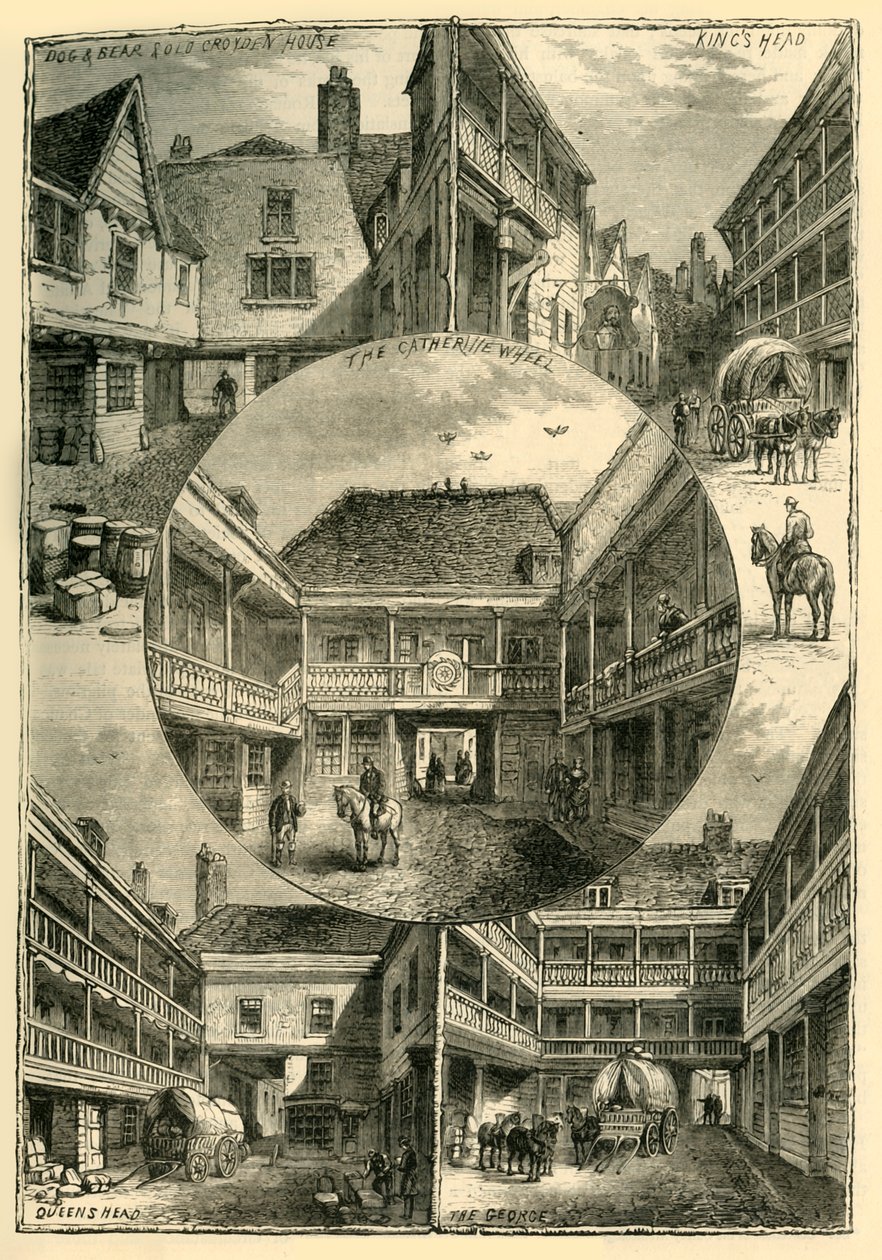 Gamla värdshus i Southwark, c1878. av Unbekannt