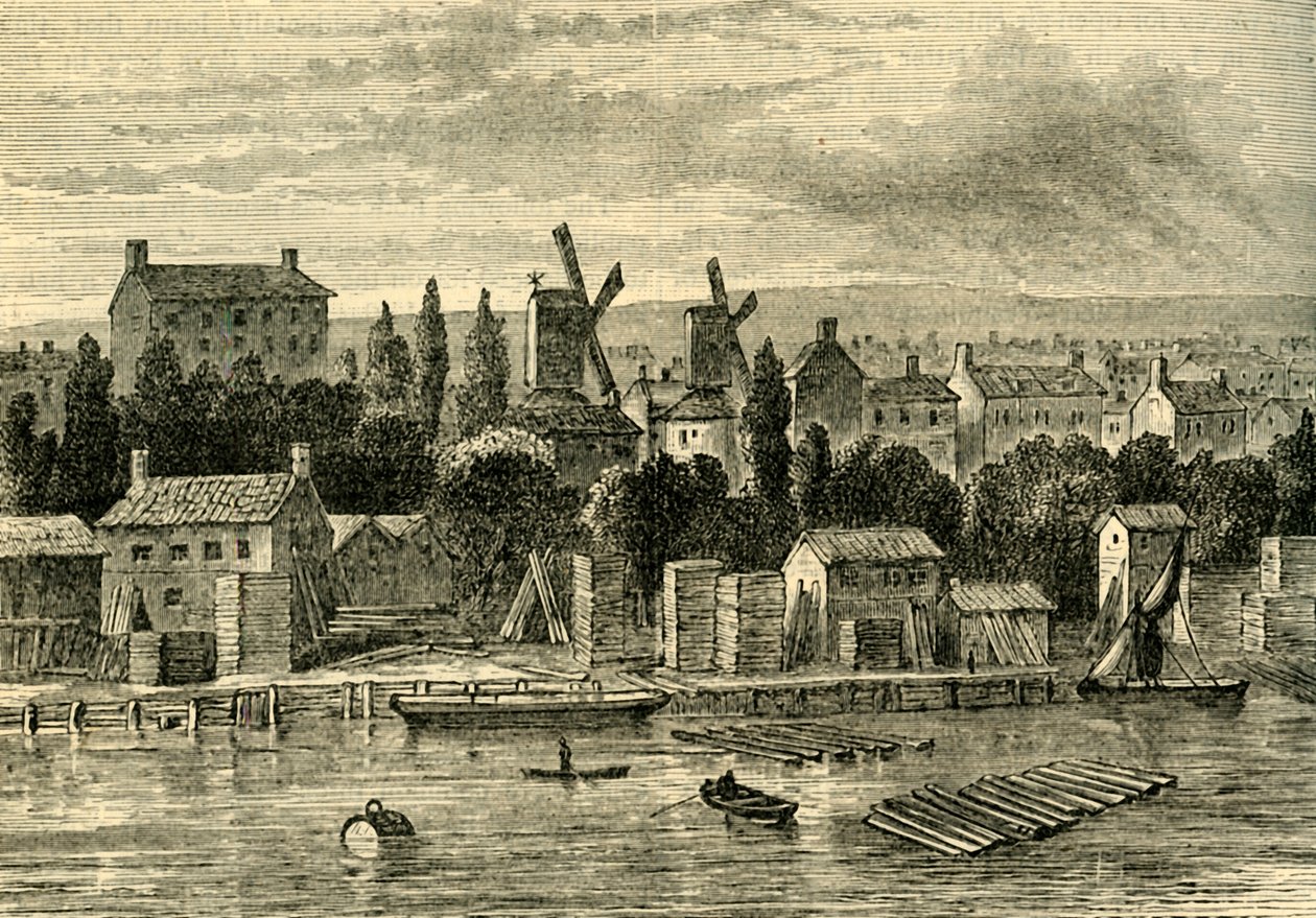 Gamla väderkvarnar vid Lambeth, ca 1750, c1878. av Unbekannt