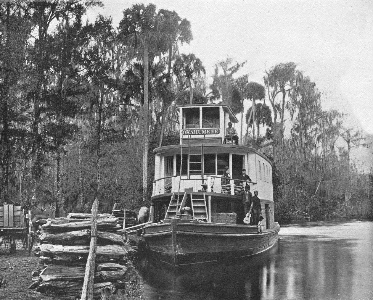 På Ocklawaha River, Florida, USA, c1900. av Unbekannt