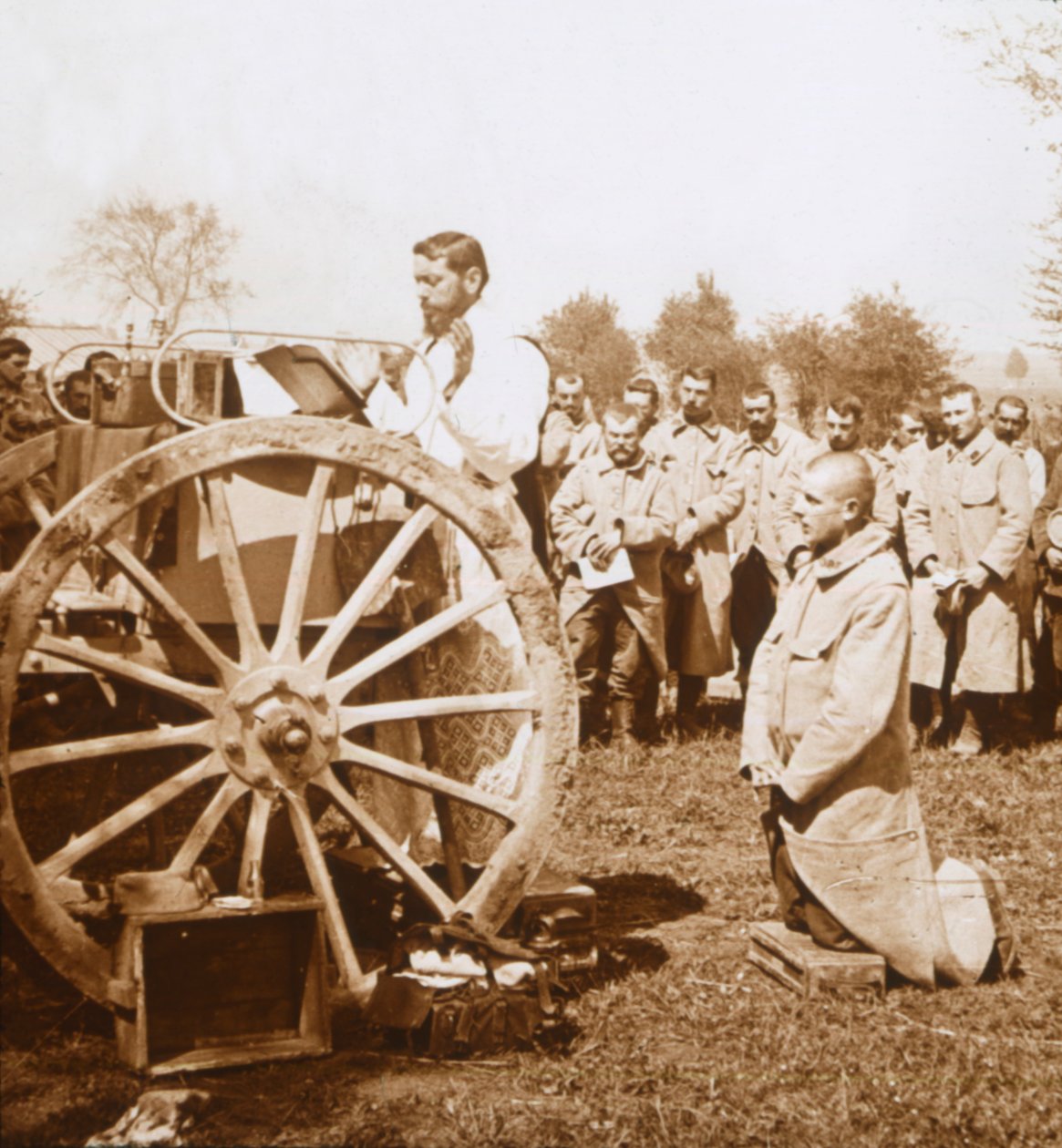 Friluftsmässa, Carency, norra Frankrike, c1914-c1918. av Unbekannt