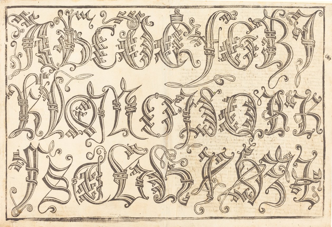 Ornamentalfabet, 14801490. av Unbekannt