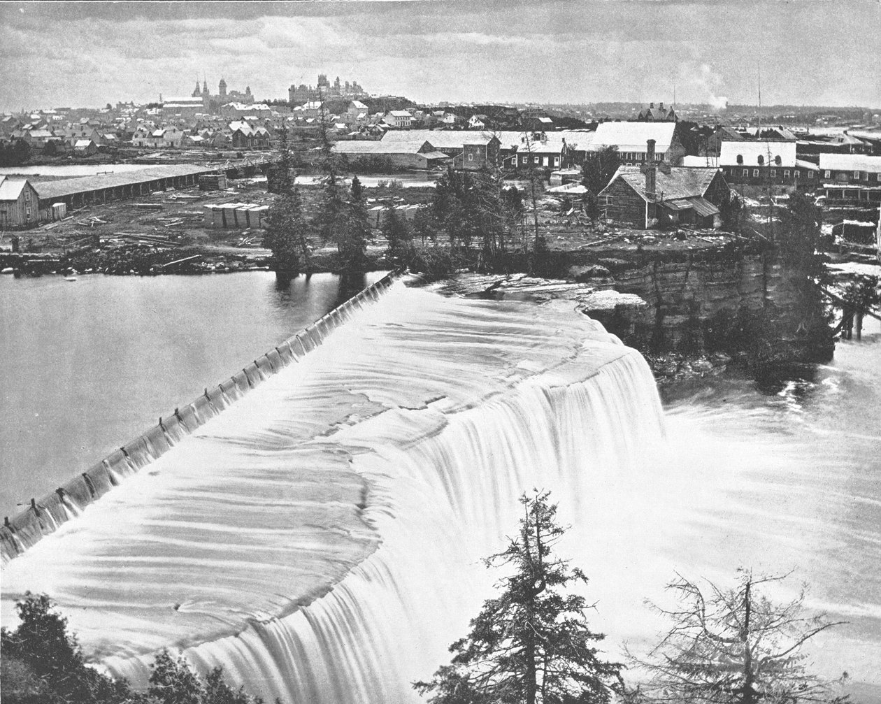 Ottawa, Kanada, från Rideau Falls, c1900. av Unbekannt