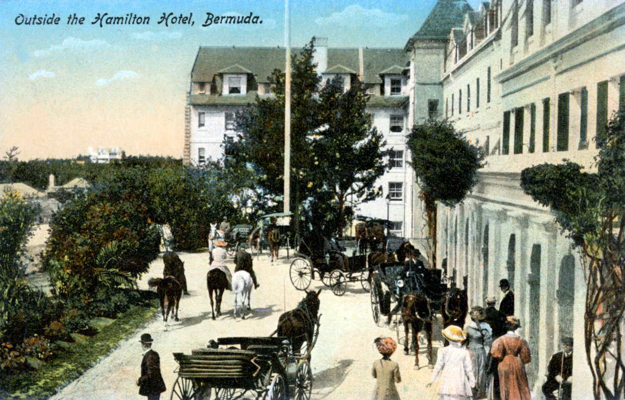 Utanför Hamilton Hotel, Bermuda, c1900-talet av Unbekannt