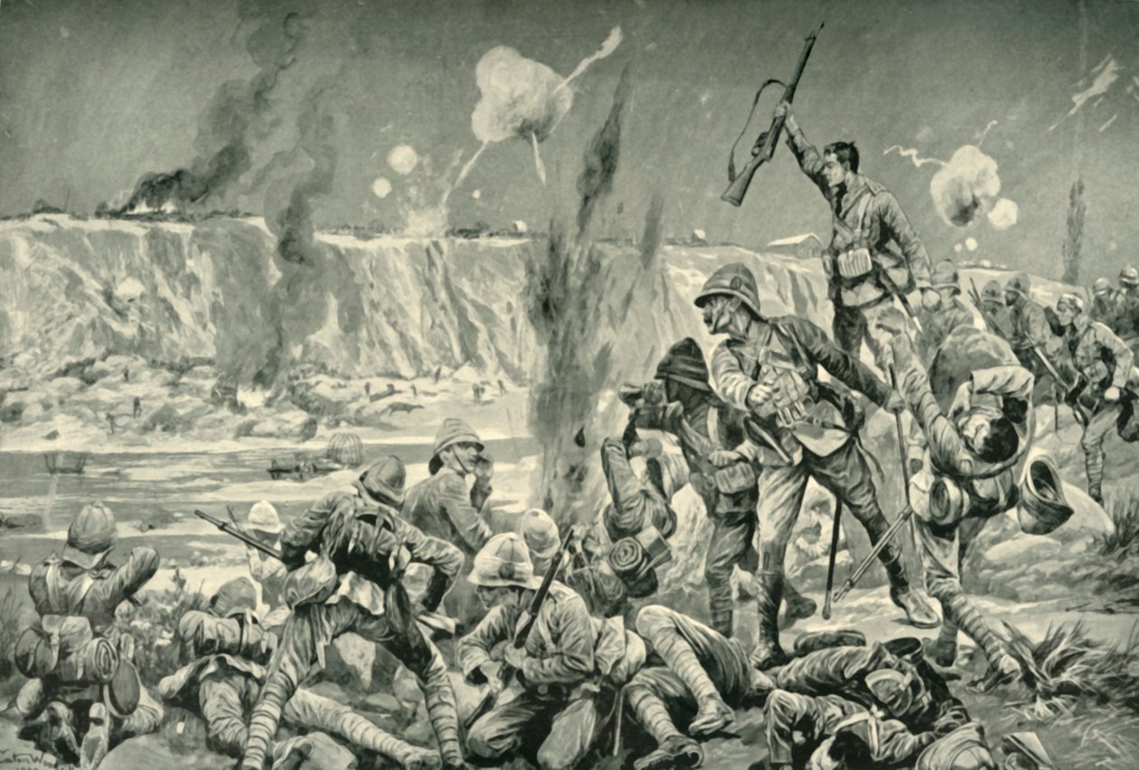 Paardeberg: Anfallet på Cronjes position, 1901. av Unbekannt