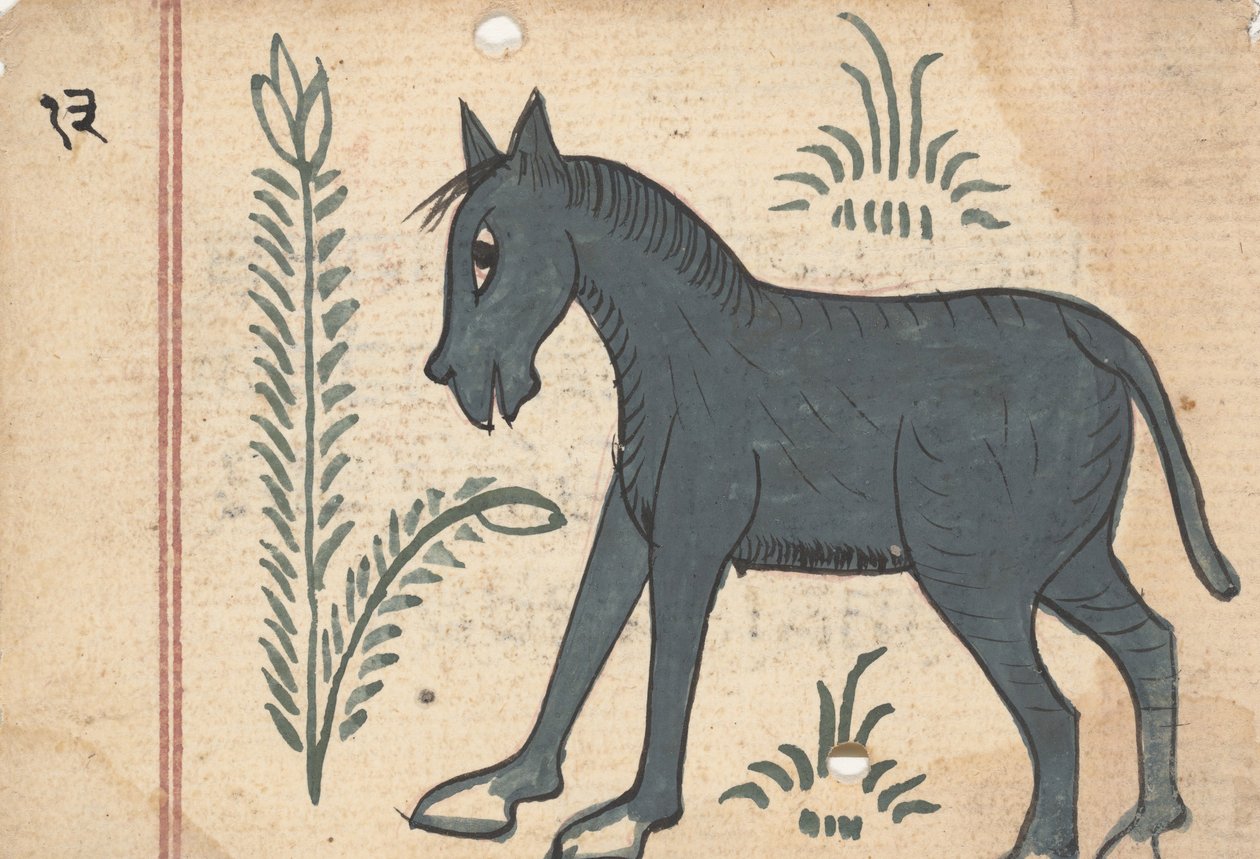 Sida från en omensbok, ca. 1800. av Unbekannt
