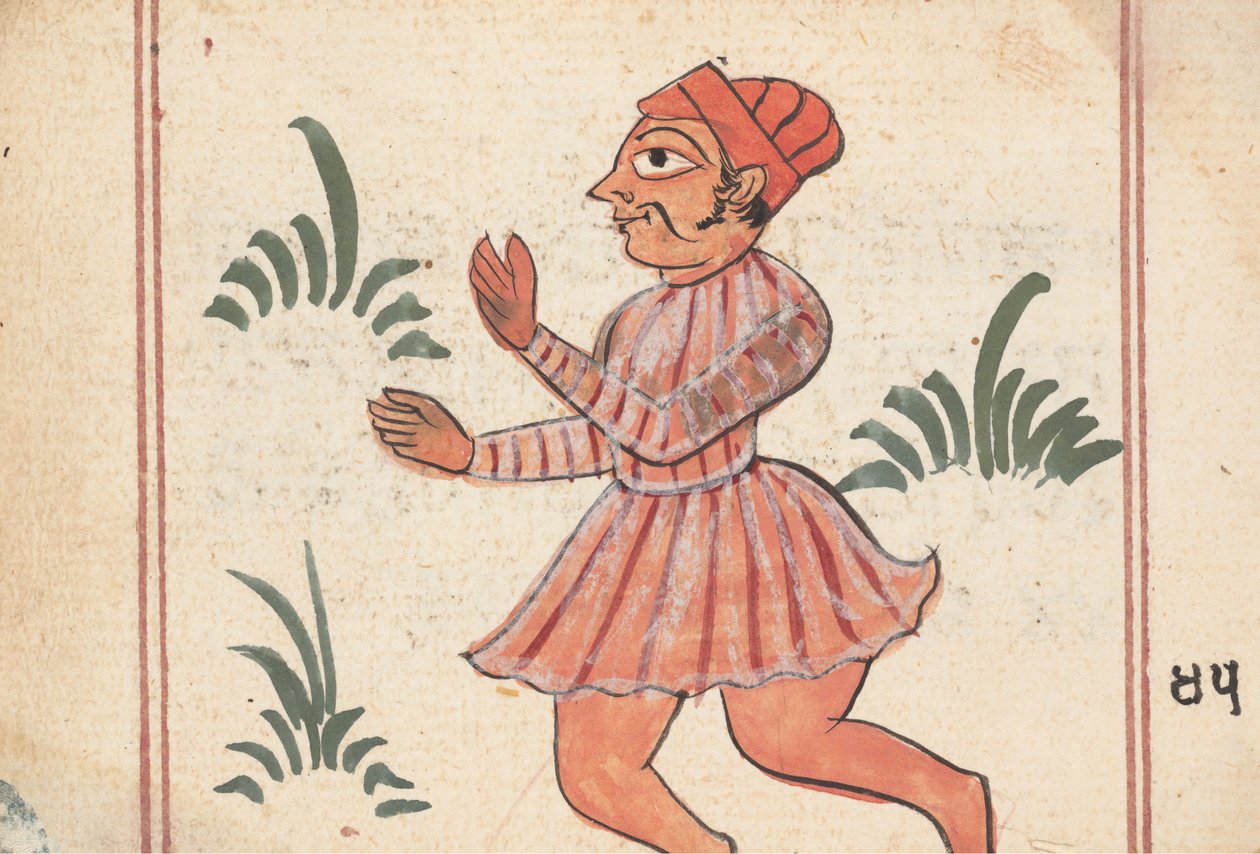 Sida från en omensbok, ca. 1800. av Unbekannt