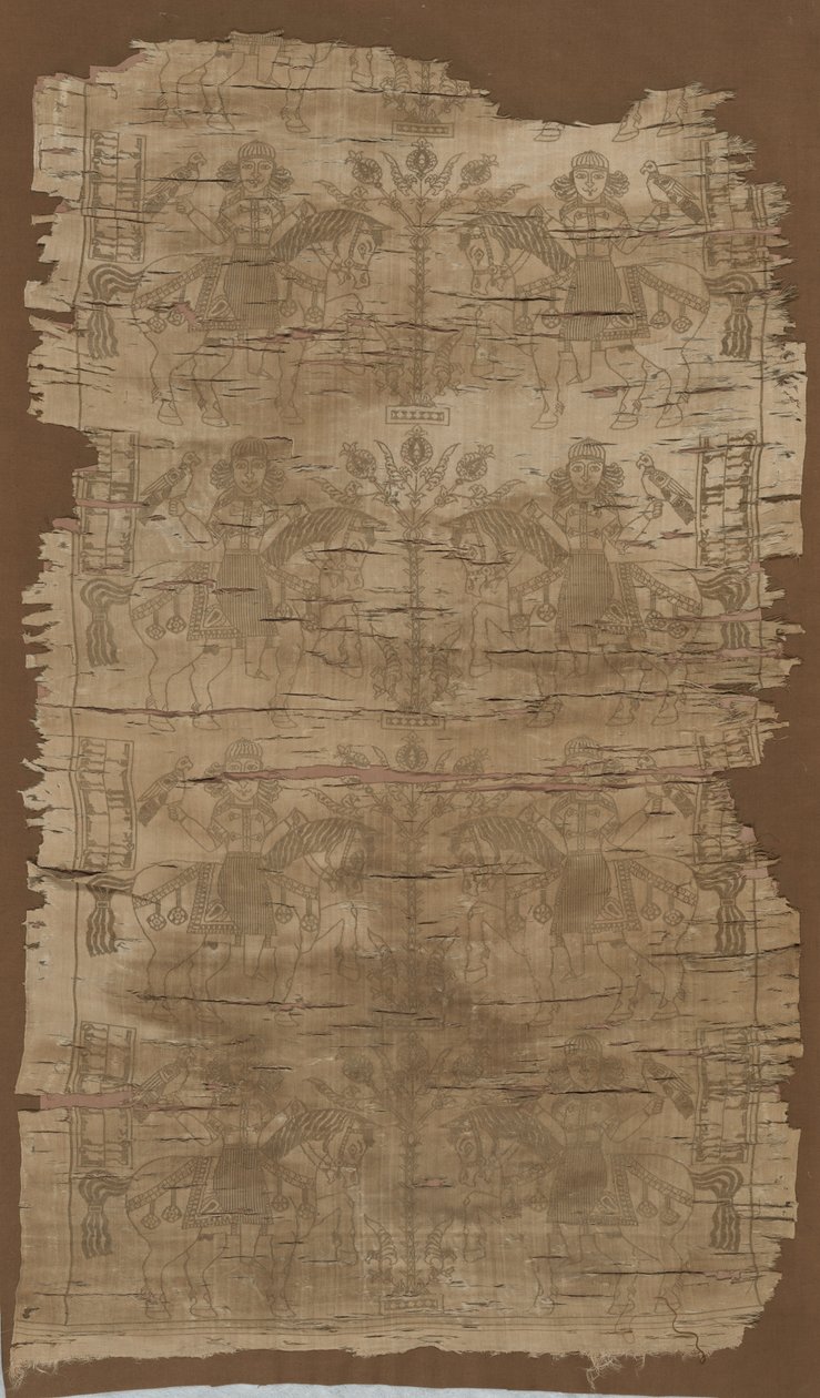 Panel med falkonerare, 1516-1955. av Unbekannt