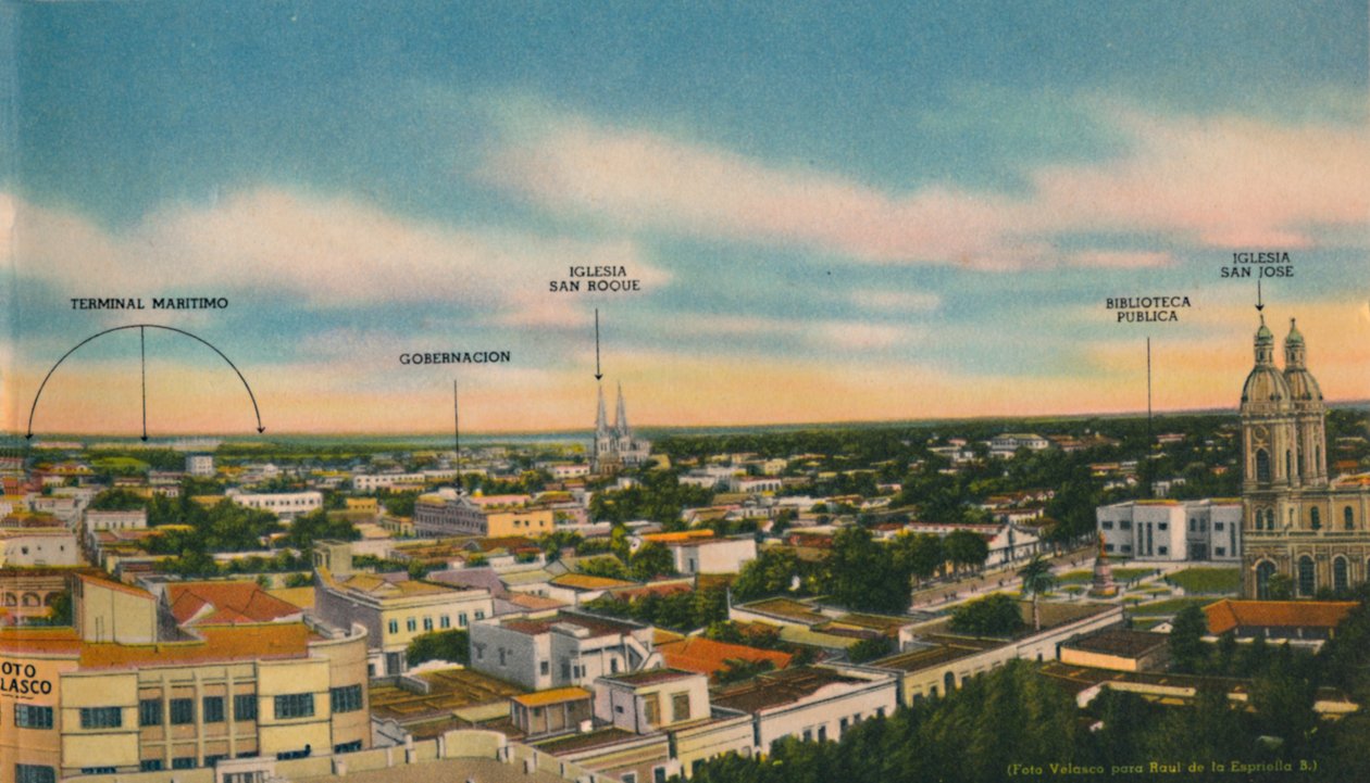 Panorama över Barranquillas centrala sektor, c1940-talet av Unbekannt