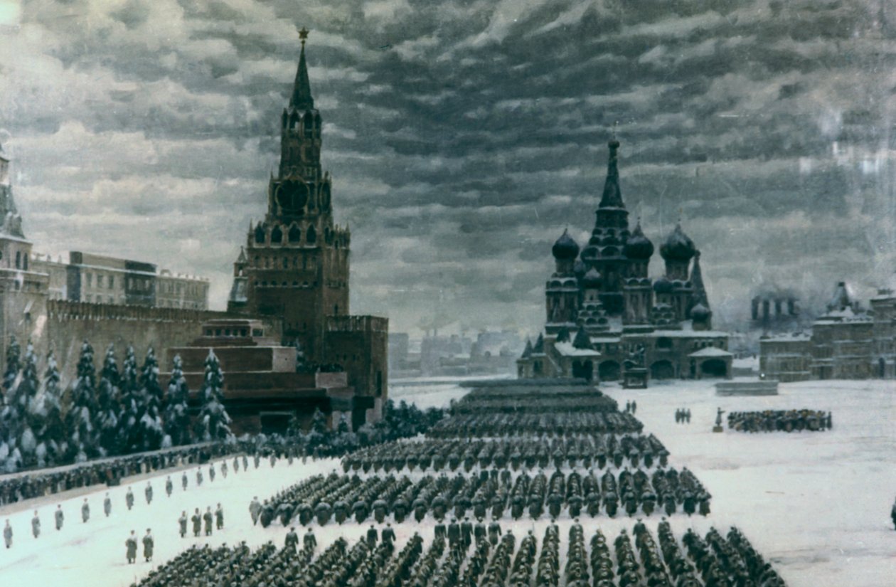 Parad på Röda torget, december 1947, Moskva, Ryssland av Unbekannt