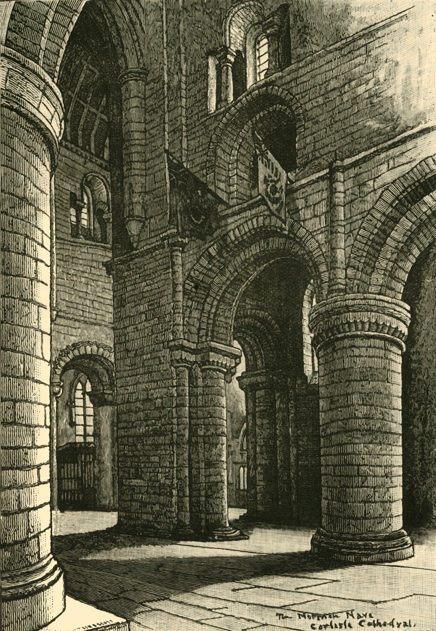 Del av långhuset, Carlisle Cathedral, 1898. av Unbekannt
