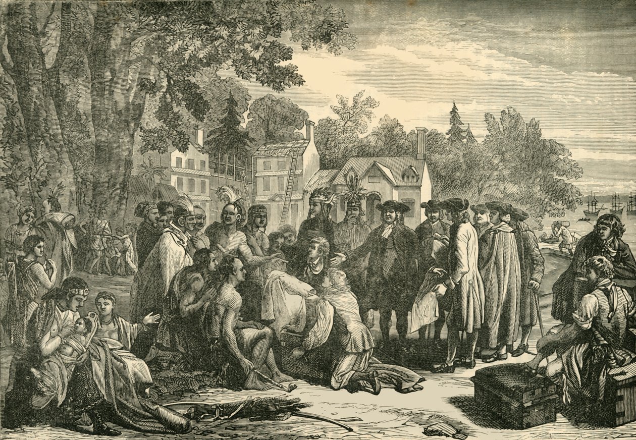 Penns fördrag med indianerna, 1682, 1890. av Unbekannt