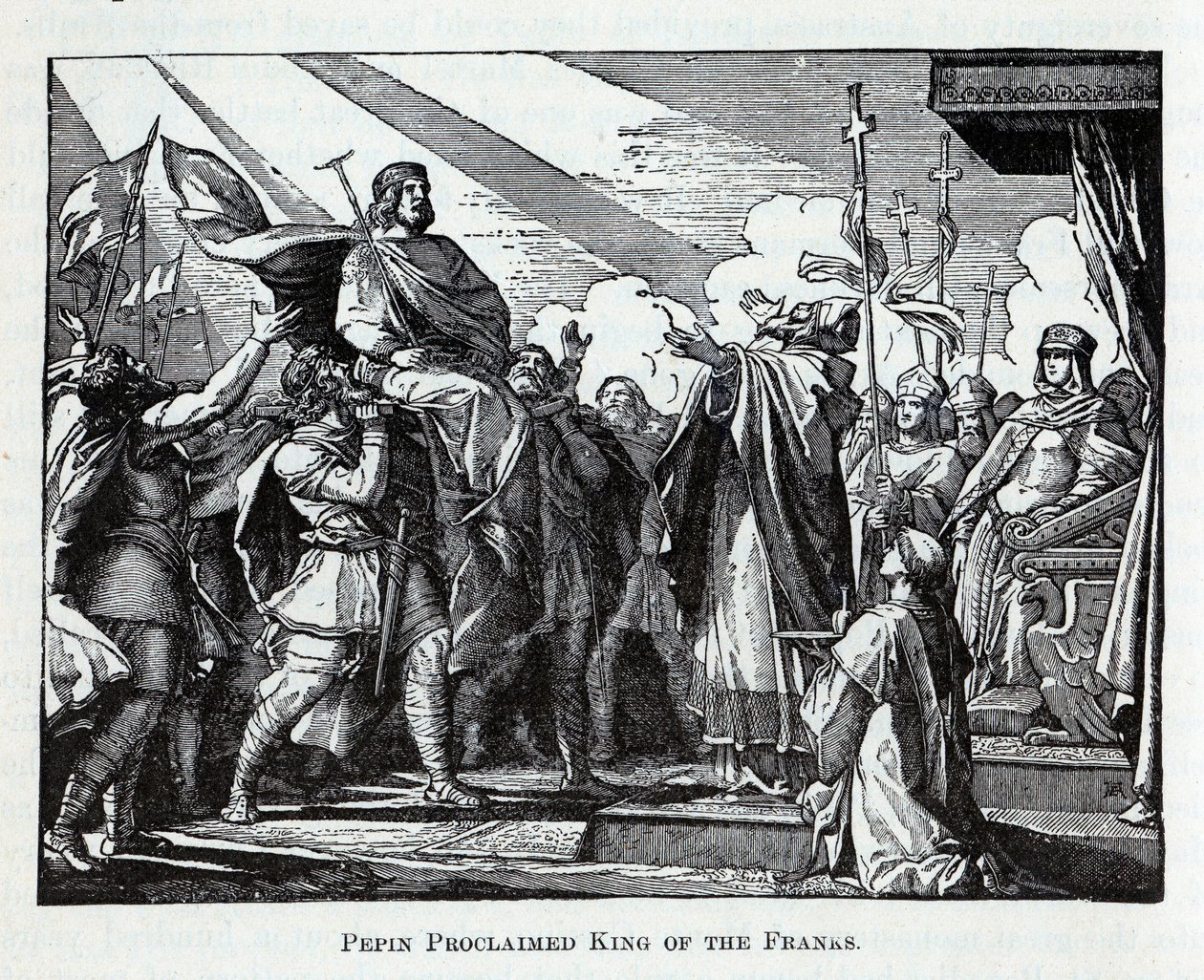 Pepin utropades till frankernas kung, 1882 av Unbekannt