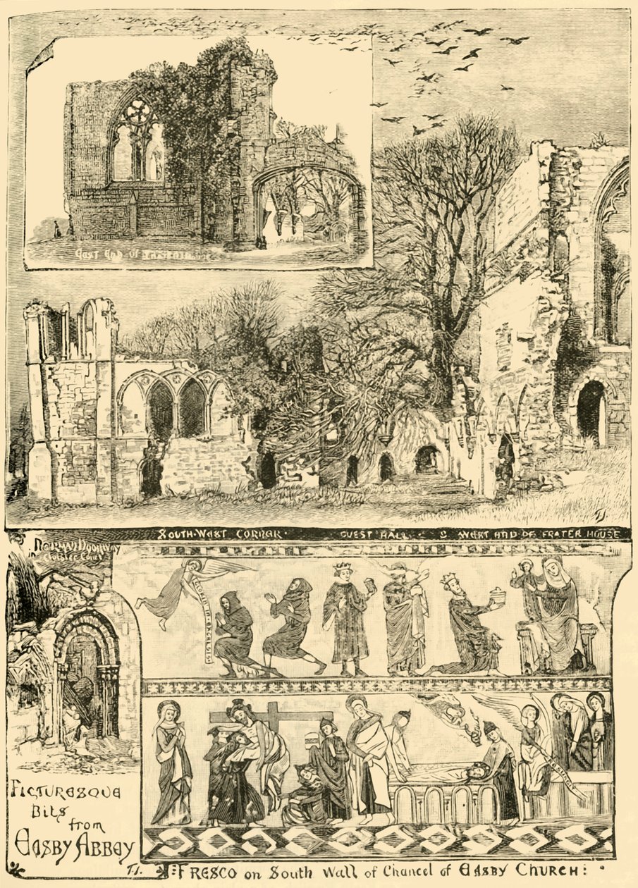 Pittoreska bitar från Easby Abbey, 1898. av Unbekannt
