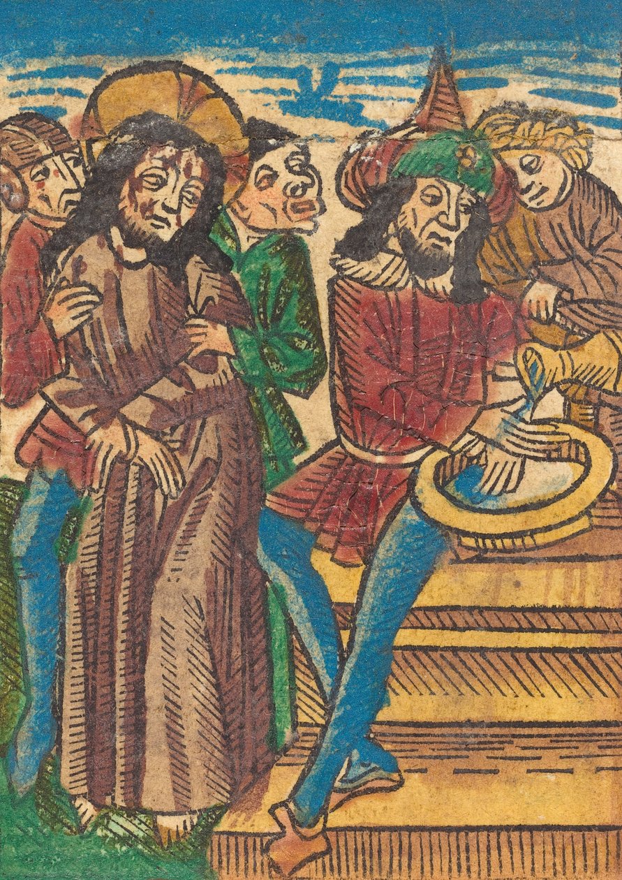 Pilatus tvättar sina händer, ca. 1490. av Unbekannt