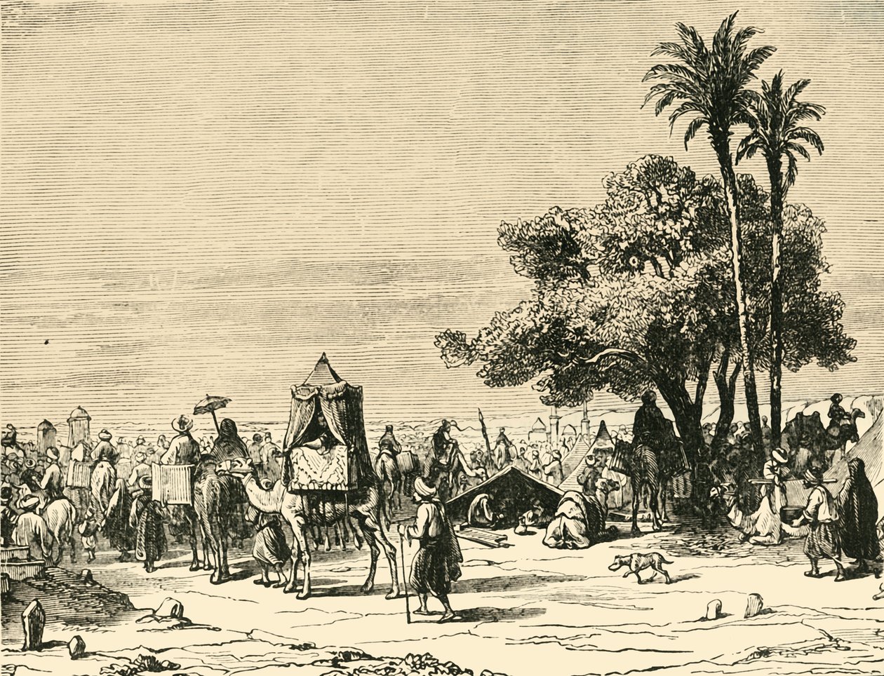 Pilgrimer som reser till Mecka, 1890. av Unbekannt
