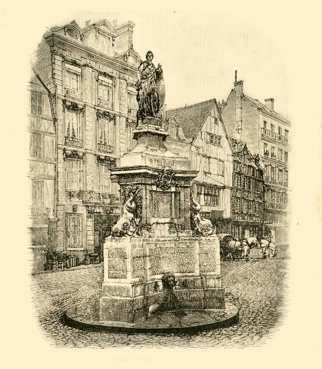 Place De La Maid, Rouen, 1890. av Unbekannt