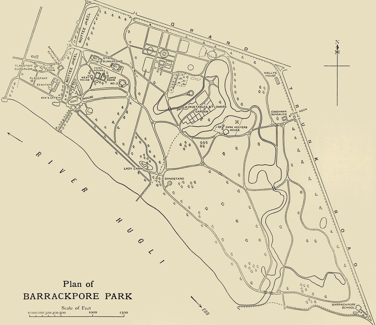 Plan över Barrackpore Park, 1925. av Unbekannt