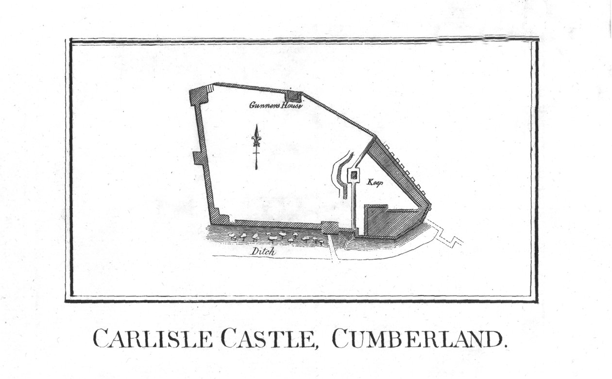 Plan över Carlisle Castle, Cumberland, sent 1700-tal av Unbekannt