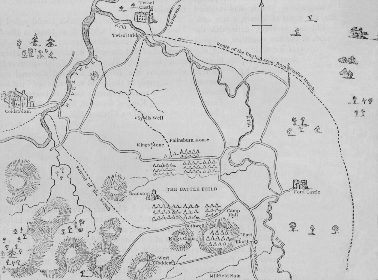 Plan över Flodden Field, 9 september 1513, c1880 av Unbekannt