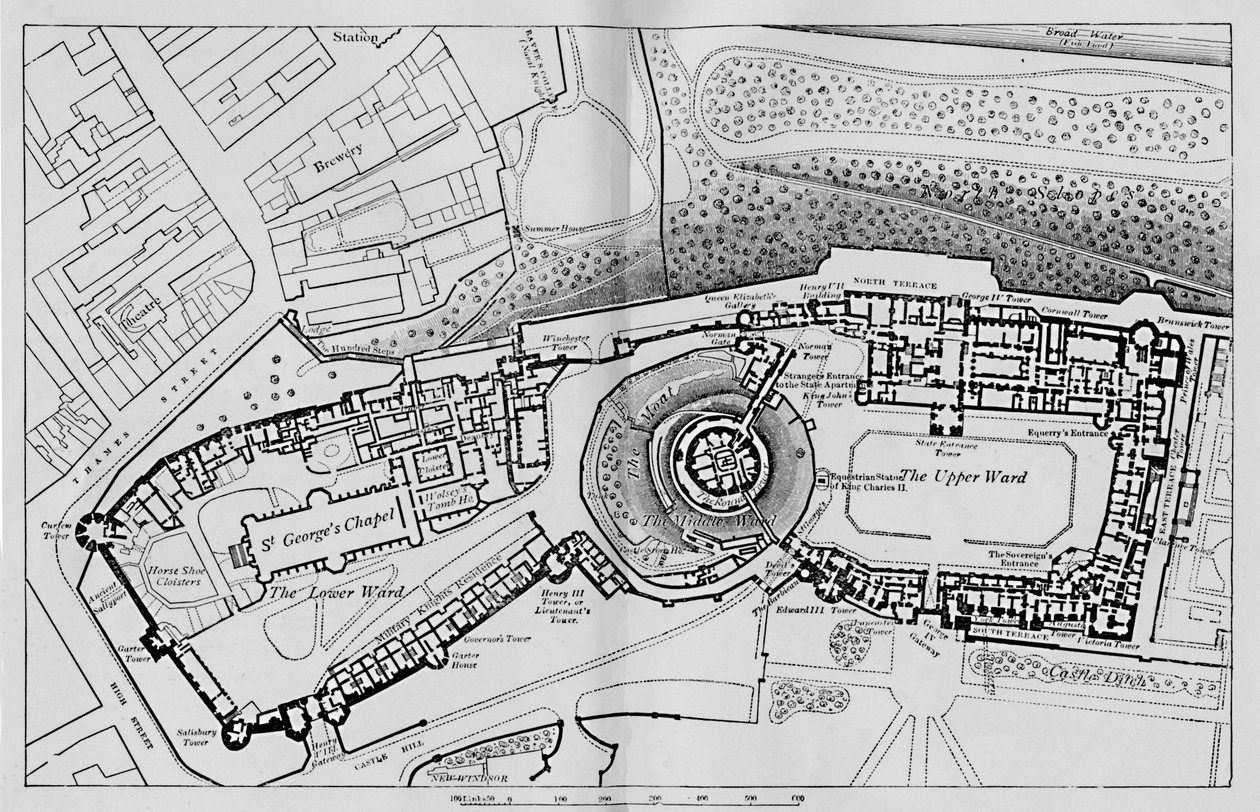 Plan över slottet, 1895 av Unbekannt